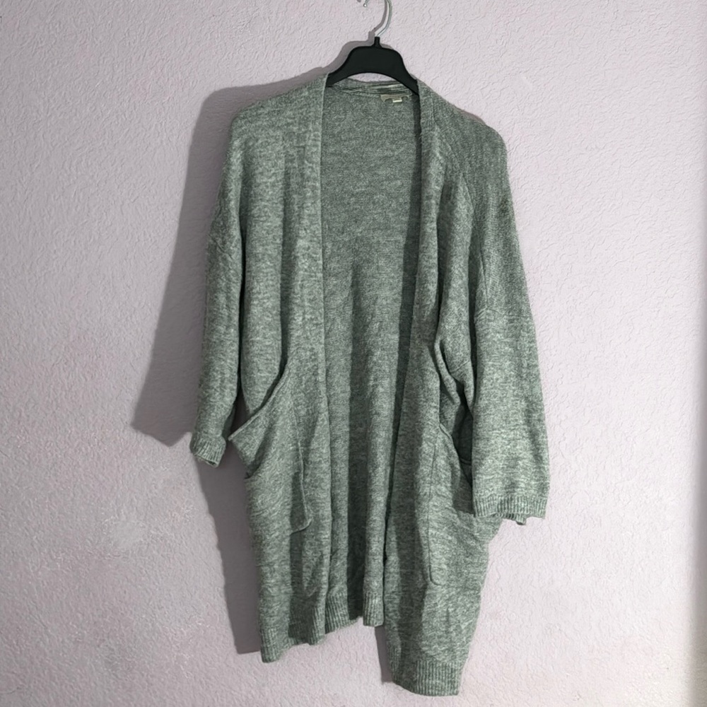Knit Gray Longline Cardigan